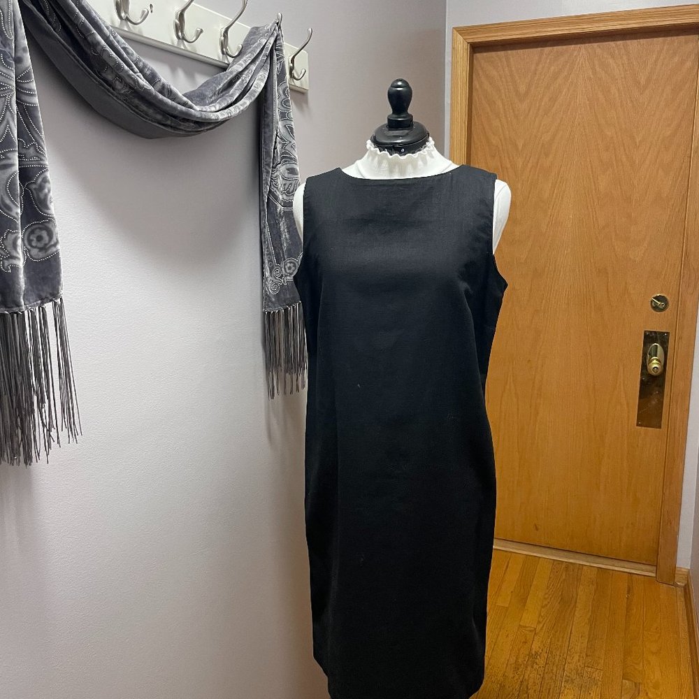 Black Linen Sheath Dress